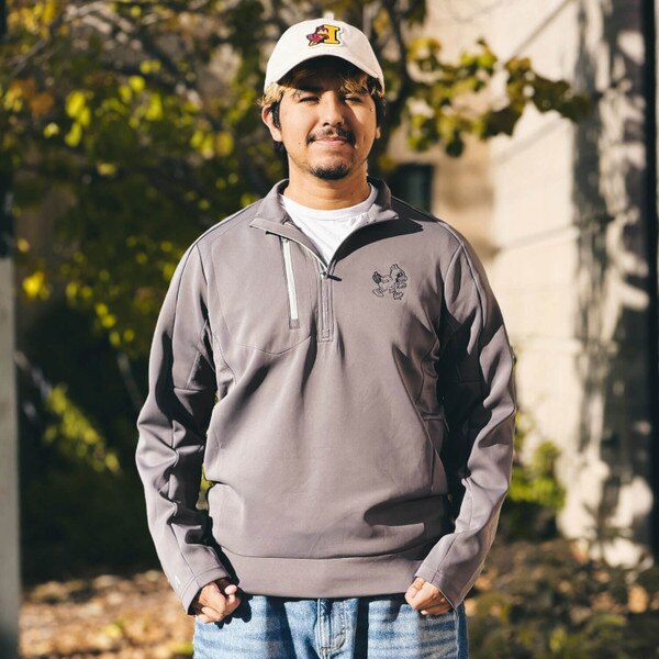 Antigua Walking Cy Carbon Gray Quarter Zip